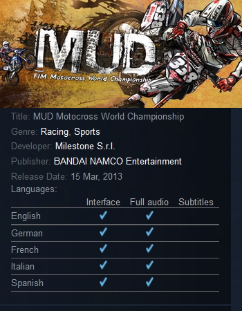 MUD Motocross World Championship Steam - Click Image to Close